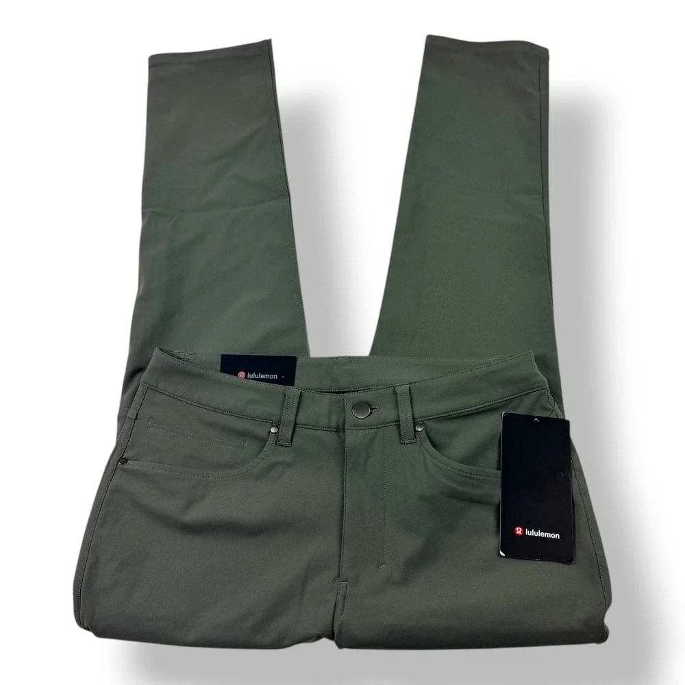 Lululemon Mens ABC Pant Slim 30L Warpstreme Grey Sage Green 29 LM5AD8S‎ NWT